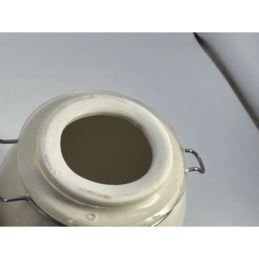 Ceramic Ghost Jar With Locking Lid Has Crazing
